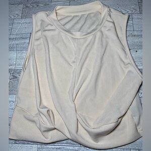 Cider Cream Colored Front Ruched‎ Cropped Sleeveless Summer Tank Top M